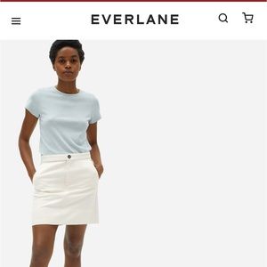 BNWT Everlane canvas stamp skirt Sz 8 WHT